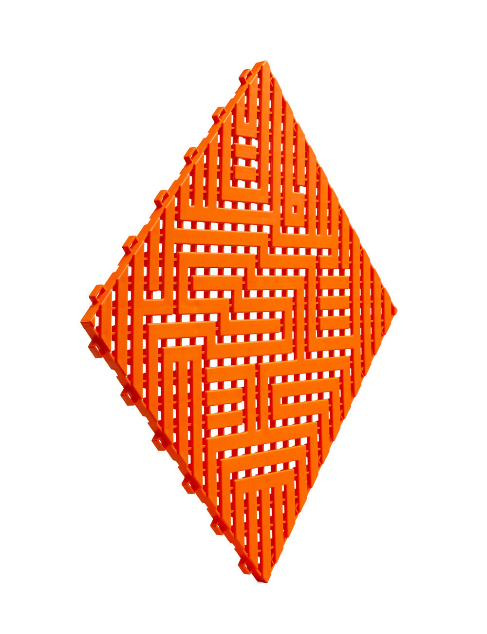 Dalle de sol en polypropylène clipsable ajourée - Orange