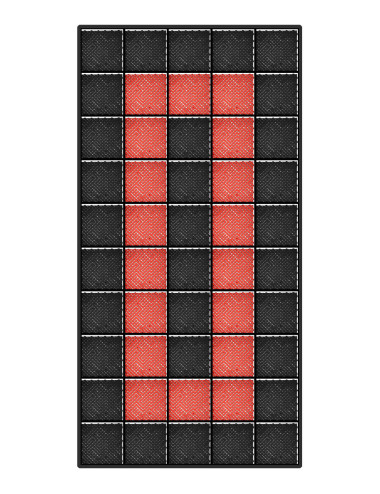 Kit dalles de sol motif racing pour voiture - 12m² - 2,5 m x 5 m - Noir et rouge