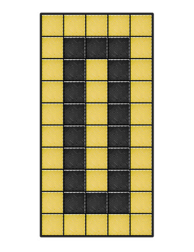 Kit dalles de sol motif racing pour voiture - 12m² - 2,5 m x 5 m - Jaune et noir