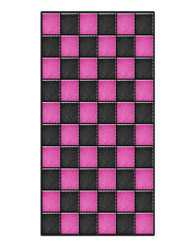 Kit dalles de sol damier pour garage - 15m² - 5 m x 3 m - Rose et noir