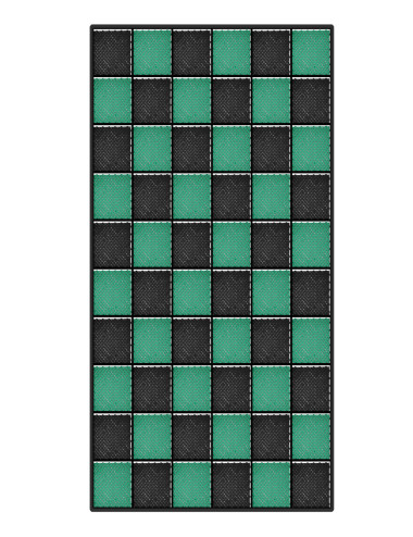 Kit dalles de sol damier pour garage - 15m² - 5 m x 3 m - Vert et noir
