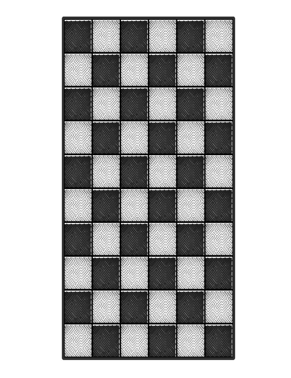 Kit dalles de sol damier pour garage - 15m² - 5 m x 3 m - Noir et blanc