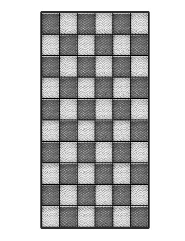 Kit dalles de sol damier pour garage - 15m² - 5 m x 3 m - Anthracite et blanc