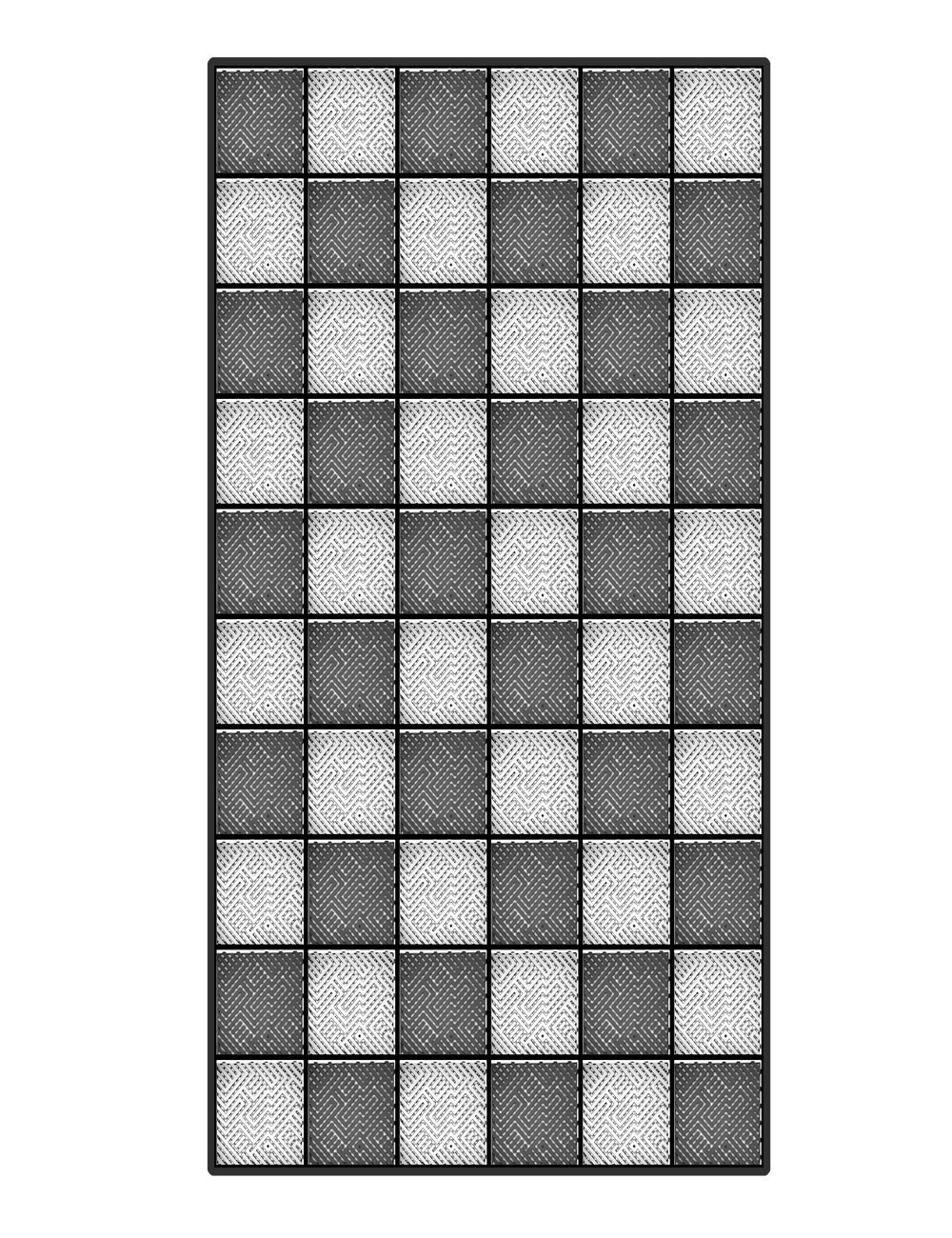 Kit dalles de sol damier pour garage - 15m² - 5 m x 3 m - Anthracite et blanc