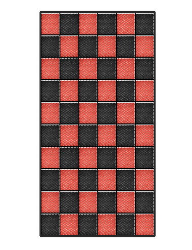 Kit dalles de sol damier pour garage - 15m² - 5 m x 3 m - Rouge et noir