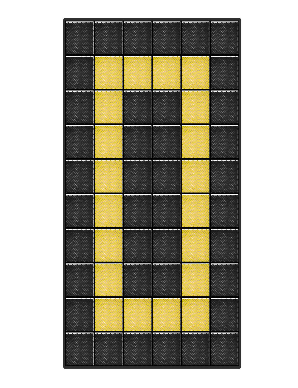Kit dalles de sol motif racing pour garage - 15m² - 5 m x 3 m - Noir et jaune