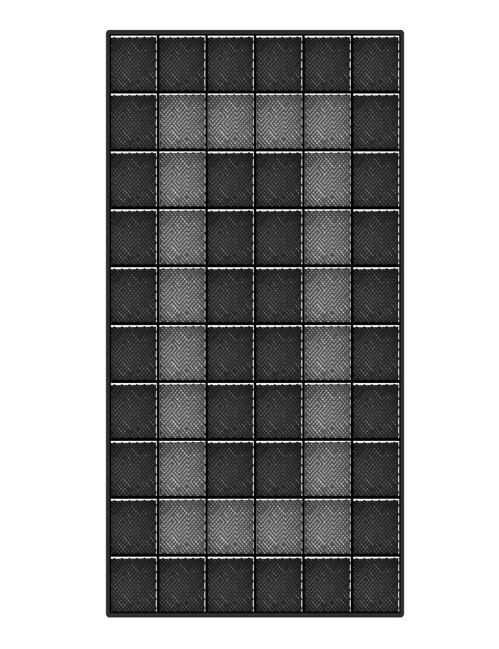 Kit dalles de sol motif racing pour garage - 15m² - 5 m x 3 m - Noir et anthracite