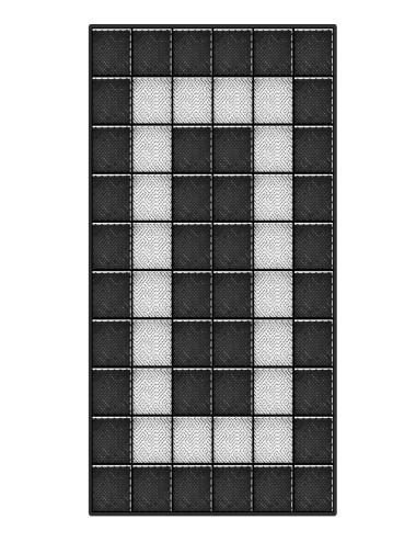 Kit dalles de sol motif racing pour garage - 15m² - 5 m x 3 m - Noir et blanc
