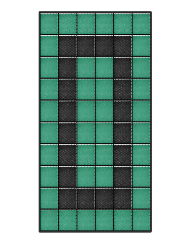 Kit dalles de sol motif racing pour garage - 15m² - 5 m x 3 m - Vert et noir