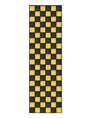 Kit dalles motif damier pour sol de garage à voiture - jaune et noir - 30m² - 10 m x 3 m