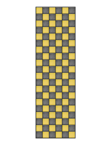 Kit dalles motif damier pour sol de garage à voiture - jaune et anthracite - 30m² - 10 m x 3 m