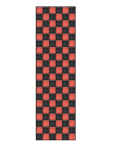 Kit dalles motif damier pour sol de garage à voiture - rouge et noir - 30m² - 10 m x 3 m