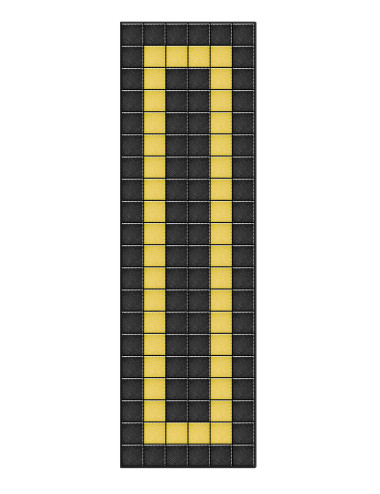 Kit dalles de sol motif racing pour garage - 30m² - 10 m x 3 m - Noir et jaune
