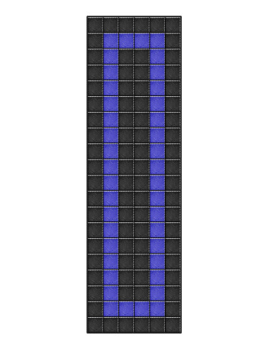 Kit dalles de sol motif racing pour garage - 30m² - 10 m x 3 m - Noir et bleu