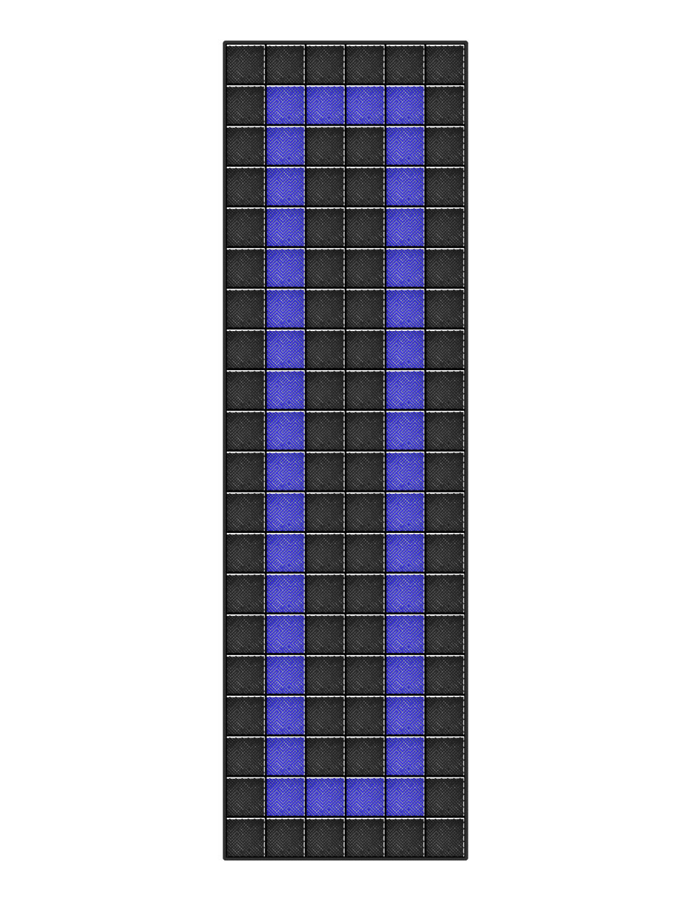 Kit dalles de sol motif racing pour garage - 30m² - 10 m x 3 m - Noir et bleu
