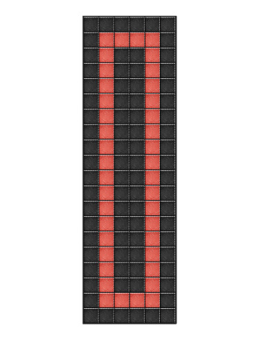 Kit dalles de sol motif racing pour garage - 30m² - 10 m x 3 m - Noir et rouge
