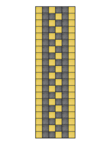 Kit dalles de sol design course automobile - 30m² - 10 m x 3 m - Anthracite et jaune