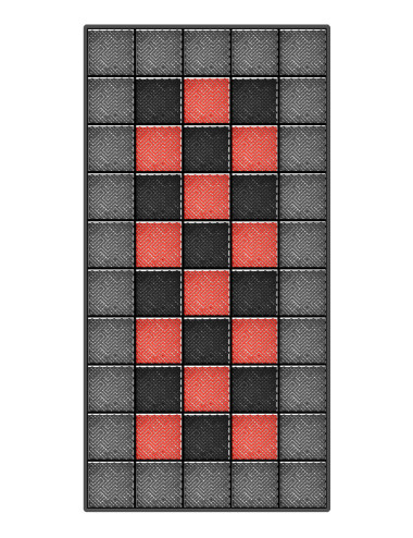 Kit dalles de sol damier pour voiture - 3 couleurs - 12m² - 2,5 m x 5 m - Anthracite, noir et rouge