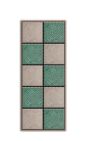 Kit dalles de sol damier pour moto - 2 couleurs - 2.5m² - 1 m x 2.5 m - Beige et Vert