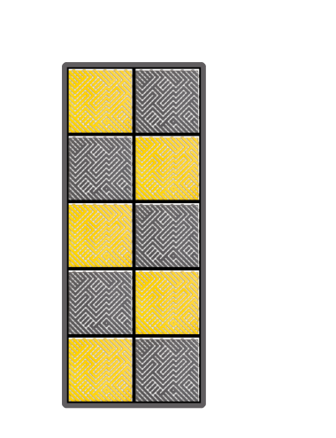 Kit dalles de sol damier pour moto - 2 couleurs - 2.5m² - 1 m x 2.5 m - Anthracite et Jaune