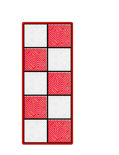 Kit dalles de sol damier pour moto - 2 couleurs - 2.5m² - 1 m x 2.5 m - Rouge et Blanc