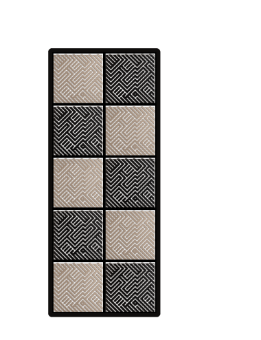 Kit dalles de sol damier pour moto - 2 couleurs - 2.5m² - 1 m x 2.5 m - Beige et Noir