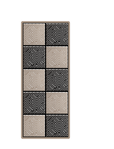 Kit dalles de sol damier pour moto - 2 couleurs - 2.5m² - 1 m x 2.5 m - Noir et Beige