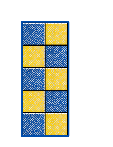 Kit dalles de sol damier pour moto - 2 couleurs - 2.5m² - 1 m x 2.5 m - Jaune et Bleu