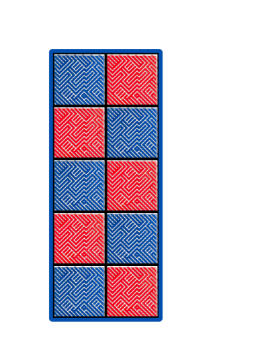 Kit dalles de sol damier pour moto - 2 couleurs - 2.5m² - 1 m x 2.5 m - Rouge et Bleu
