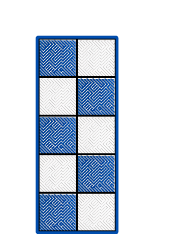 Kit dalles de sol damier pour moto - 2 couleurs - 2.5m² - 1 m x 2.5 m - Blanc et Bleu