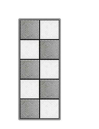 Kit dalles de sol damier pour moto - 2 couleurs - 2.5m² - 1 m x 2.5 m - Blanc et Gris
