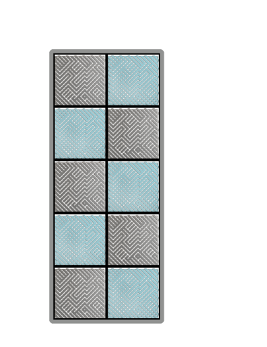 Kit dalles de sol damier pour moto - 2 couleurs - 2.5m² - 1 m x 2.5 m - Bleu clair et Gris