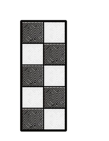 Kit dalles de sol damier pour moto - 2 couleurs - 2.5m² - 1 m x 2.5 m - Blanc et Noir
