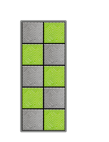 Kit dalles de sol damier pour moto - 2 couleurs - 2.5m² - 1 m x 2.5 m - Vert clair et Gris