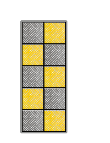 Kit dalles de sol damier pour moto - 2 couleurs - 2.5m² - 1 m x 2.5 m - Jaune et Gris