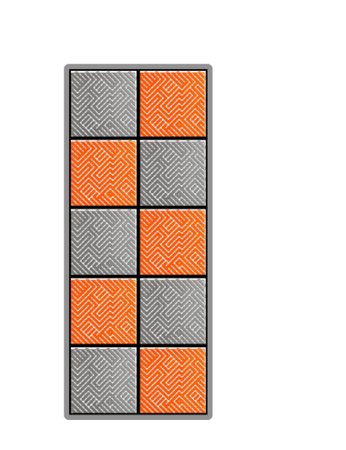 Kit dalles de sol damier pour moto - 2 couleurs - 2.5m² - 1 m x 2.5 m - Orange et Gris
