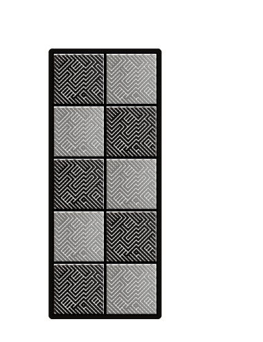 Kit dalles de sol damier pour moto - 2 couleurs - 2.5m² - 1 m x 2.5 m - Gris et Noir