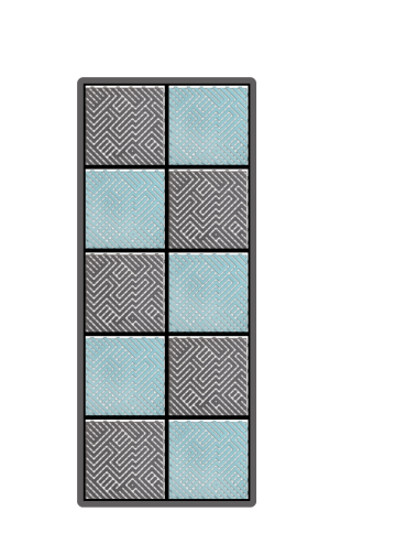 Kit dalles de sol damier pour moto - 2 couleurs - 2.5m² - 1 m x 2.5 m - Bleu Clair et Anthracite