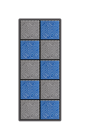 Kit dalles de sol damier pour moto - 2 couleurs - 2.5m² - 1 m x 2.5 m - Bleu et Anthracite