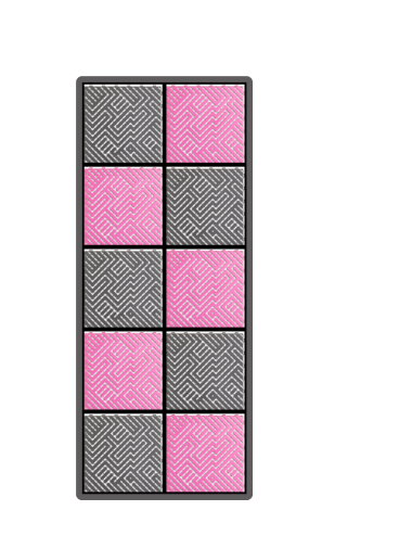 Kit dalles de sol damier pour moto - 2 couleurs - 2.5m² - 1 m x 2.5 m - Rose et Anthracite