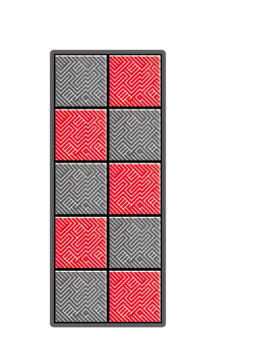 Kit dalles de sol damier pour moto - 2 couleurs - 2.5m² - 1 m x 2.5 m - Rouge et Anthracite