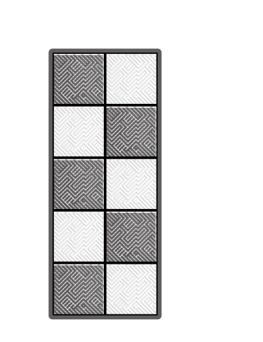 Kit dalles de sol damier pour moto - 2 couleurs - 2.5m² - 1 m x 2.5 m - Blanc et Anthracite