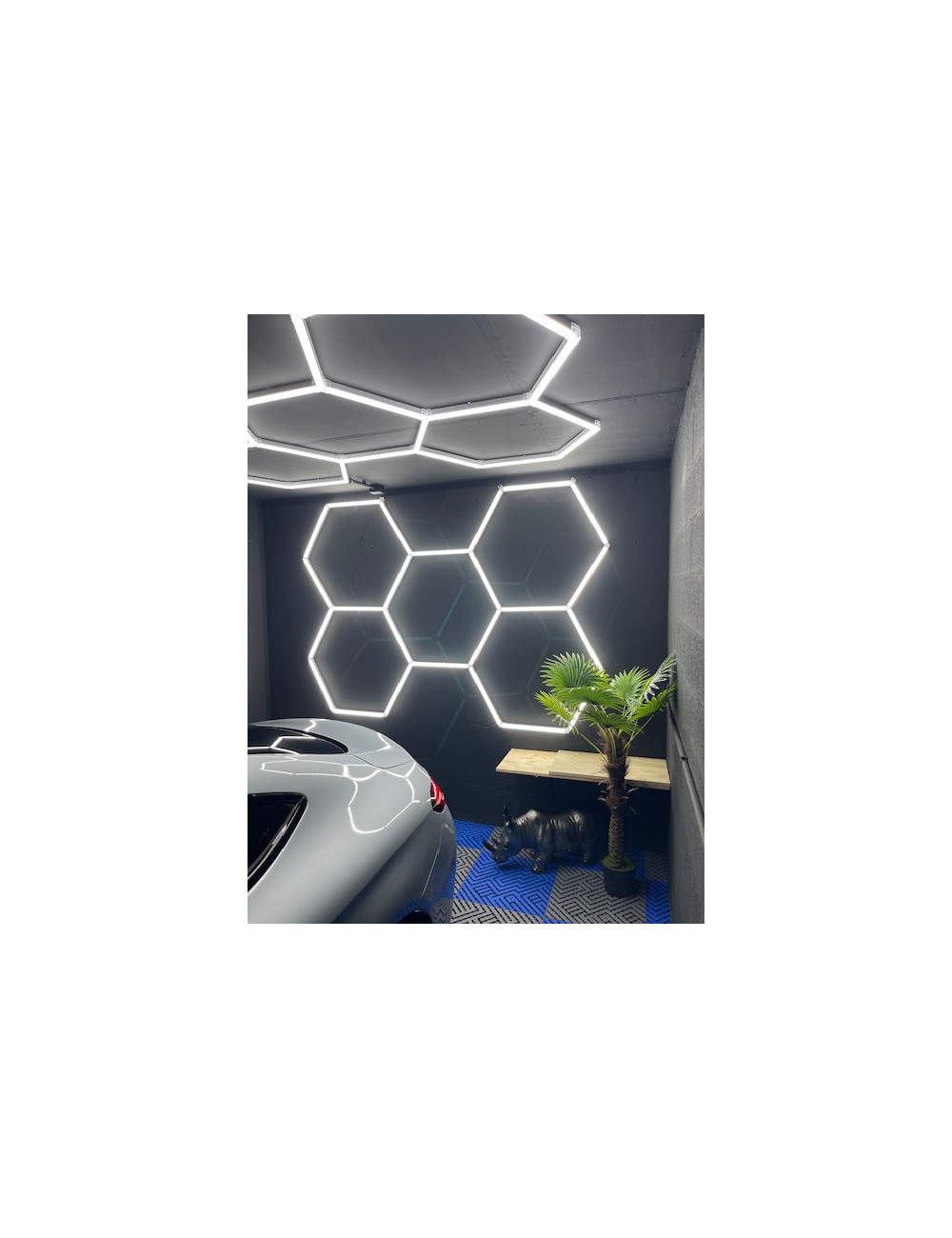 Eclairage LED Hexagonal 24 barres LED - L244 cm - pour garage ou autre espace professionnel