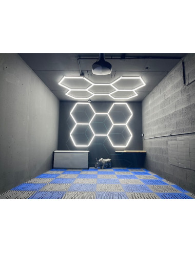 Eclairage LED Hexagonal 24 barres LED - L244 cm - pour garage ou autre espace professionnel