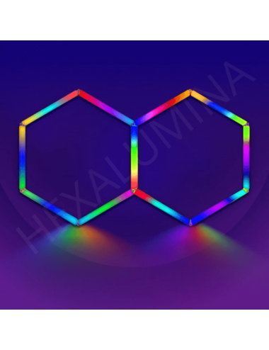 Eclairage LED multi-couleurs RGB Hexagonal - Universel