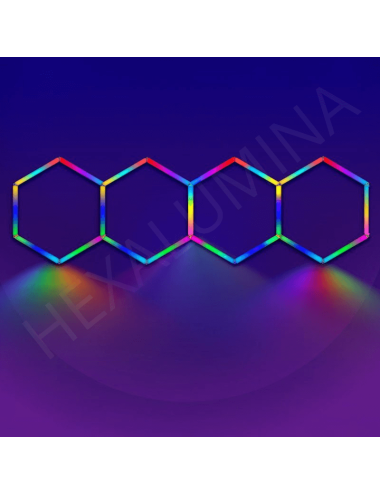 Eclairage LED multi-couleurs RGB Hexagonal - Universel