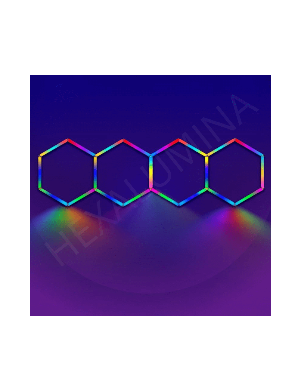 Eclairage LED multi-couleurs RGB Hexagonal - Universel