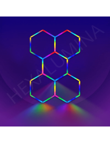 Éclairage LED RGB Modulable – Design Nid d’Abeille Connecté