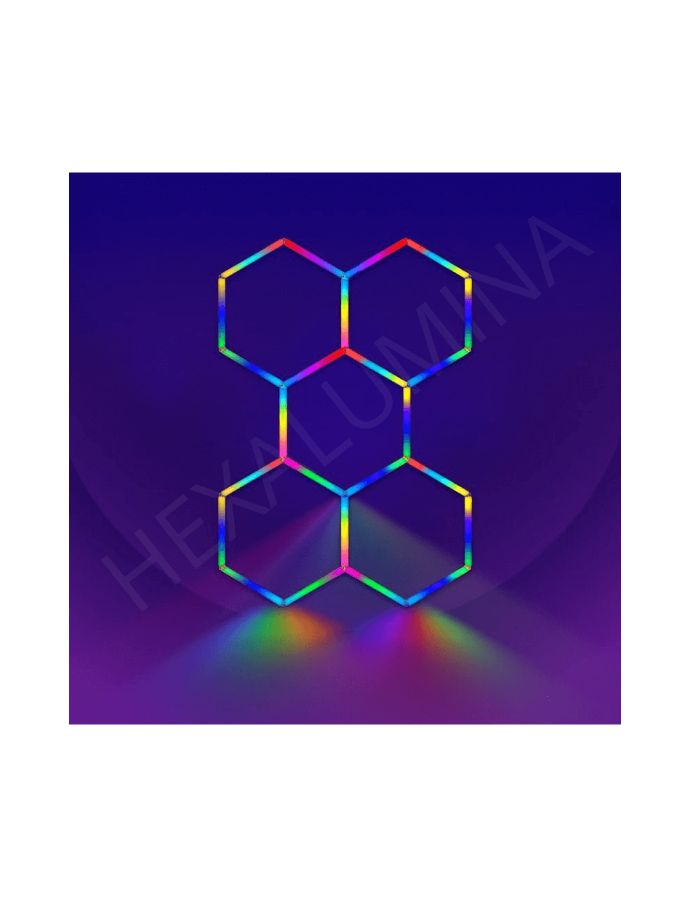 Éclairage LED RGB Modulable – Design Nid d’Abeille Connecté