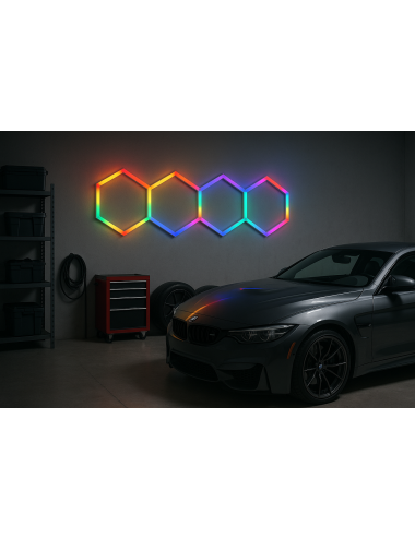 Eclairage LED multi-couleurs RGB Hexagonal - Universel
